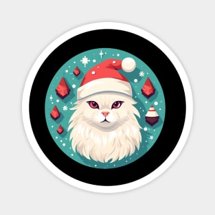 Turkish Angora Cat Xmas, Love Cats Magnet